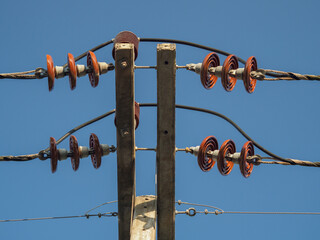 Electric poles and high-voltage signaling equipment