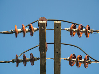 Electric poles and high-voltage signaling equipment