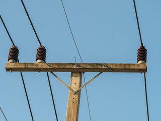 Electric poles and high-voltage signaling equipment