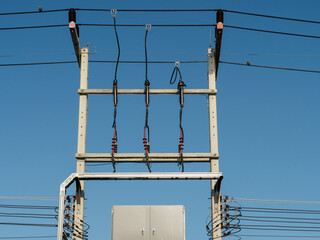 Electric poles and high-voltage signaling equipment
