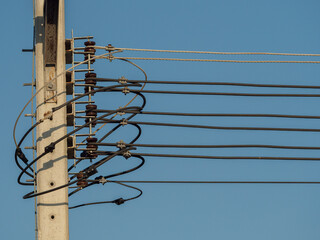 Electric poles and high-voltage signaling equipment