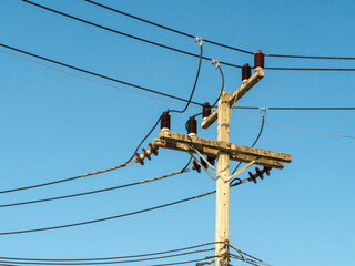 Electric poles and high-voltage signaling equipment