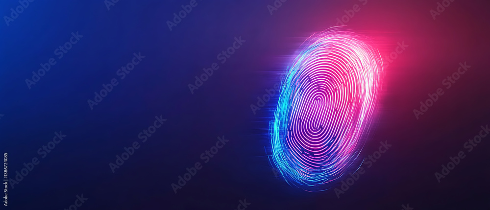 Poster digital fingerprint identification technology innovation showcase visual content abstract background