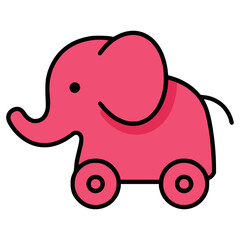 elephant toy for kids flat color vector illustration template design