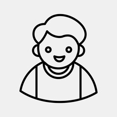 Icon school boy. School and education elements. Icons in line style. Good for prints, posters, logo, advertisement, infographics, etc.