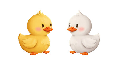 Cartoon Ducklings Standing