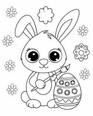 easter bunny with eggs