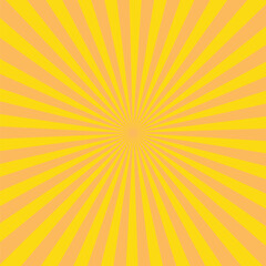 Retro sun rays yellow background 