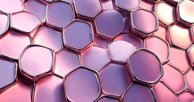 3D Hex Grid Shifts in Pink and Lavender