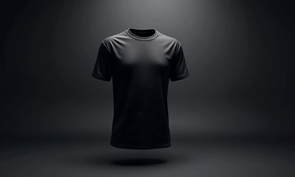 Black T-Shirt Mockup:  A Sleek Minimalist Design for Fashion and Branding