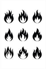 set of fire icons