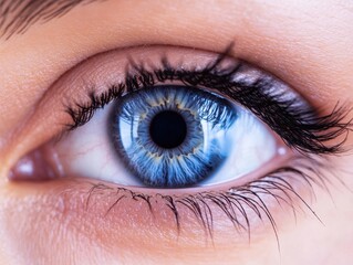 Close-up of a beautiful blue human eye