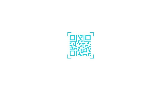 Scanning the QR code icon animation, QR code being scanning concept.