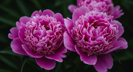 Obraz premium Fluffy pink peonies in full bloom