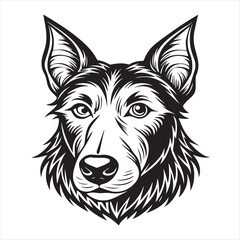 Fototapeta premium dog head silhouette vector style