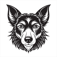 dog head silhouette vector style