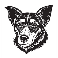 dog head silhouette vector style