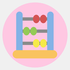 Icon abacus counting frame. School and education elements. Icons in color mate style. Good for prints, posters, logo, advertisement, infographics, etc.