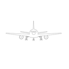 A clean and modern line art illustration of an airplane. Perfect for travel-themed designs, aviation infographics, or minimalistic graphic needs. Includes continuous line drawing