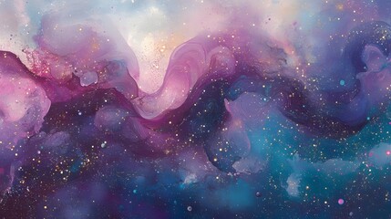 A Captivating Abstract Depiction of Celestial Energies and Interstellar Wonders