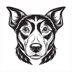 dog head silhouette vector style
