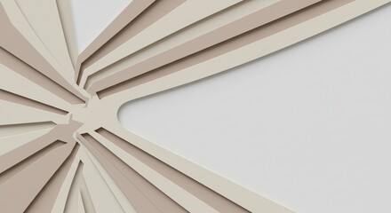 Obraz premium Abstract design featuring layered geometric shapes in neutral tones, creating a modern aesthetic - strip center