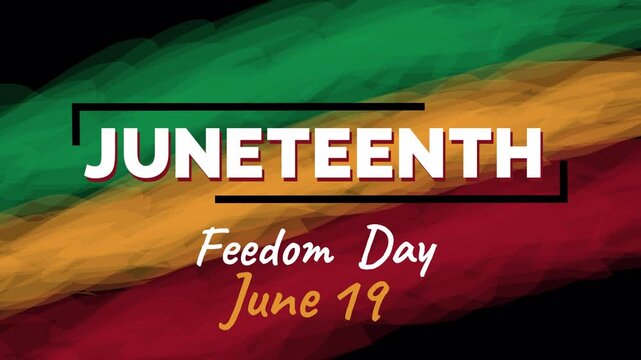juneteenth freedom day animated banner background design 4k video footage 	

