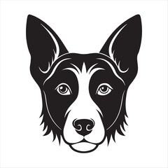 dog head silhouette vector style