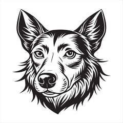 Fototapeta premium dog head silhouette vector style