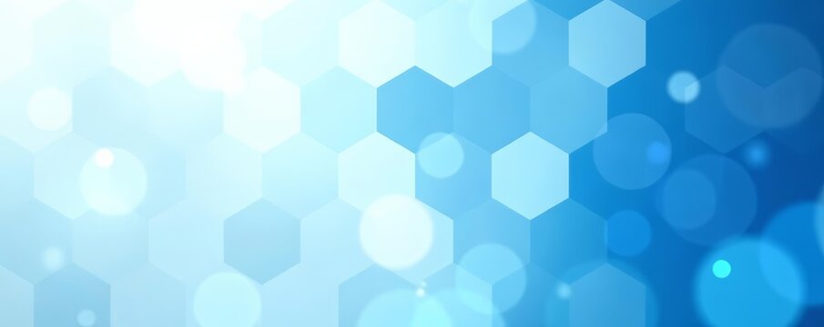 Abstract medical background with hexagonal shapes in blue and white, medical, white, hexagon