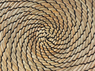 Random spiral rattan or wicker art and craft, round circle spiral synthetic rattan basket weave...