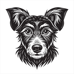 dog head silhouette vector style