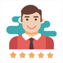 Happy Man Avatar Smiling Illustration
