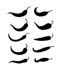 vector chili chilli silhouette