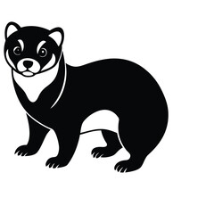 Adobe Illustrator AFerret animal vector set, Ferret silhouette, Ferret Bundle, Weasel silhouette, isolated on white -vector illustrationrtwork