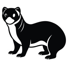 Adobe Illustrator AFerret animal vector set, Ferret silhouette, Ferret Bundle, Weasel silhouette, isolated on white -vector illustrationrtwork
