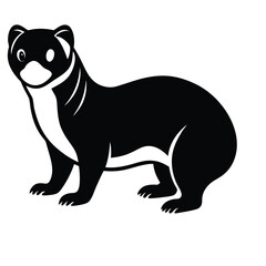 Adobe Illustrator AFerret animal vector set, Ferret silhouette, Ferret Bundle, Weasel silhouette, isolated on white -vector illustrationrtwork