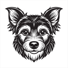 dog head silhouette vector style