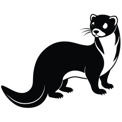 Adobe Illustrator AFerret animal vector set, Ferret silhouette, Ferret Bundle, Weasel silhouette, isolated on white -vector illustrationrtwork