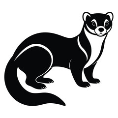 Adobe Illustrator AFerret animal vector set, Ferret silhouette, Ferret Bundle, Weasel silhouette, isolated on white -vector illustrationrtwork