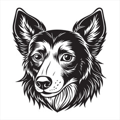 dog head silhouette vector style