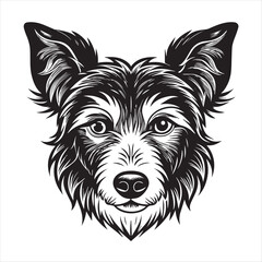 dog head silhouette vector style