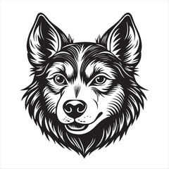 dog head silhouette vector style