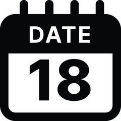 Date 18 calendar icon design vector illustration