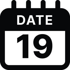 Date 19 calendar icon design vector illustration
