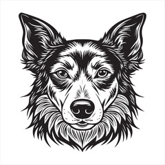 dog head silhouette vector style