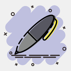 Icon pen. School and education elements. Icons in comic style. Good for prints, posters, logo, advertisement, infographics, etc.