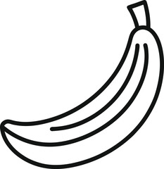 banana outline icon on a transparent background