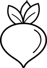 Beetroot outline icon on a transparent background