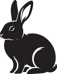 Obraz premium Rabbit black silhouette vector